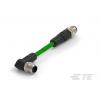 TE Connectivity Cat5e Ethernetové kabely, řada: TAD14841111-002, Zelená, Polyvinylchlorid, 250V 1 m, typ pláště: Stíněné