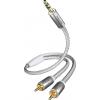 Inakustik 00410003 cinch / jack audio kabel [2x cinch zástrčka - 1x jack zástrčka 3,5 mm] 3.00 m bílá, stříbrná pozlacené kontakty