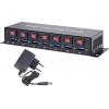 Renkforce RF-3269622 USB Hub 7 portů USB-A USB 3.0 5 GBit/s kovový ukazatel, lze spínat jednotlivě, pro montáž na zeď černá RF-3269622