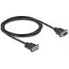 Delock sériový kabel [1x D-SUB zástrčka 9pólová - 1x D-SUB zásuvka 9pólová], 2 m, černá