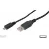 Digitus USB kabel USB 2.0 USB-A zástrčka, USB Micro-B zástrčka 3.00 m černá AK-300110-030-S