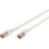 Digitus DK-1644-100/WH RJ45 síťové kabely, propojovací kabely CAT 6 S/FTP 10.00 m bílá samozhášecí, fóliové stínění, stínění pletivem, stíněný, bez halogenů,