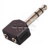 Adaptér jack AC-014, 6,3 mm vidlice stereo → 2× 3,5 mm zásuvka stereo Adaptér jack AC-014, 6,3 mm vidlice stereo → 2× 3,5 mm zásuvka stereo