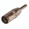 Adaptér XLR vidlice 3pin na JACK 6,3 vidlice, mono Adaptér XLR vidlice 3pin na JACK 6,3 vidlice, mono