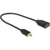 Delock HDMI kabel Zásuvka HDMI-A, Zástrčka HDMI Micro-D 0.23 m černá 65687 pozlacené kontakty, 4K UHD HDMI kabel Delock HDMI kabel Zásuvka HDMI-A, Zástrčka HDMI Micro-D 0.23 m černá 65687 pozlacené kontakty, 4K UHD HDMI kabel