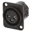 Deltron Konektor XLR, barva Stříbrná, počet kontaktů: 3, orientace těla: Rovný Vnitřní, pokovení: Stříbrná, Panel, 50V,