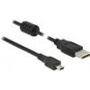 Delock USB kabel USB 2.0 USB-A zástrčka, USB Mini-B zástrčka 1.50 m černá 84913