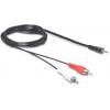 Delock 84212 jack / cinch audio kabel [1x jack zástrčka 3,5 mm - 2x cinch zástrčka] 5 m černá