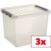 Helit úložný box Sunware Q-line transparentní 52 l (š x v x h) 50 x 40 x 38 cm 3 ks
