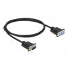 Delock sériový kabel [1x RS232 zástrčka - 1x RS232 zásuvka ], 1 m, černá