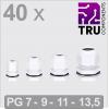 TRU COMPONENTS T24CA124 kabelová průchodka, TC-13448632, od 3.5 mm, do 12 mm, PG7, PG9, PG11, PG13.5, 40 ks