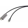 Renkforce USB-C® / HDMI kabelový adaptér USB-C ® zástrčka, Zástrčka HDMI-A, USB-C ® zásuvka 1.50 m černá RF-6409792 4K UHD, s nabíjecí zásuvkou Kabel pro