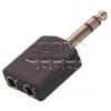 Adaptér JACK 6,3 mm, vidlice stereo → 2× zásuvka stereo Adaptér JACK 6,3 mm, vidlice stereo → 2× zásuvka stereo