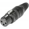 Hicon HI-X3CF-G XLR konektor zásuvka, rovná Pólů: 3 černá 1 ks