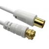 Koaxiální kabel, řada: RS PRO Konektor F, Bílá Polyvinylchlorid, vnější průměr: 5 mm OD 10 m 75 Ω RS PRO S koncovkou