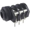 Cliff CL1332A jack konektor 6.35 mm zásuvka, vestavná horizontální Pólů: 3 stereo černá 1 ks