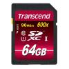 Karta SD 64 GB SDXC MLC Transcend, řada: Ultimate UHS 1 U1, Třída 10 85 °C -25 °C 600x Karta SD 64 GB SDXC MLC Transcend, řada: Ultimate UHS 1 U1, Třída 10 85 °C -25 °C 600x