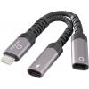 Renkforce USB-C®, audio kabelový adaptér [1x USB-C® zástrčka - 2x USB-C® zásuvka, USB-C® zásuvka (nabíjení)] USB-C® Audio+Charge Adapter 7.50 cm flexibilní