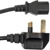 Napájecí šňůra 2 m, Černá, A: Zástrčka, B: IEC C13 Polyvinylchlorid, 250V RS PRO