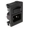Bulgin Konektor IEC C14, orientace těla: Rovný, Zacvakávací montáž velikost pojistky 5 x 20 mm Vnitřní, 250V 10A