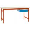 Manuflex BB5231.2001 Kompletní servírovací stolek základní stacionárně s Melamin-Platte + jednotlivé zásuvky, Šxhxv: 1000 x 800 x 780 mm červenooranžová (RAL