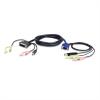 ATEN KVM kabel [1x VGA zástrčka, USB 2.0 zástrčka A, jack zástrčka 3,5 mm - 1x USB 2.0 zásuvka B, jack zástrčka 3,5 mm, DVI zástrčka 18+5pólová] 3.00 m černá