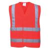 Portwest Červená 100% polyester, Vroubkovaný pletený Reflexní vesta 2XL- 3XL