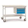 Manuflex BB5377.5007 Kompletní servírovací stolek základní mobilně se plastová destička + pouzdro vestavné, Šxhxv: 1250 x 800 x 850 mm brilantní modrá (RAL
