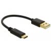 Delock USB kabel USB-A zástrčka, USB-C ® zástrčka 0.15 m černá 85354