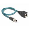 Delock 60071 RJ45 / M 12 Síťový adaptér S/FTP 0.50 m tyrkysová 1 ks Delock 60071 RJ45 / M 12 Síťový adaptér S/FTP 0.50 m tyrkysová 1 ks