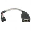 StarTech.com Kabel USB do zásuvky IC Vnitřní, A: 4pin IDC, 150 mm Vnitřní, Šedá, B: USB typu A StarTech.com Kabel USB do zásuvky IC Vnitřní, A: 4pin IDC, 150 mm Vnitřní, Šedá, B: USB typu A