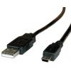 Roline Kabel USB do zásuvky IC Vnější, A: USB typu A, 3 m Vnější, Černá, B: Micro USB typ B