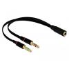 Delock 65967 jack audio kabel [1x jack zásuvka 3,5 mm - 2x jack zástrčka 3,5 mm] 0.2 m černá