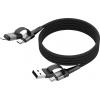 Ansmann USB kabel USB-A zástrčka, USB-C ® zástrčka, Apple Lightning konektor 120 cm černá Textilní plášť 1700-0188 Ansmann USB kabel USB-A zástrčka, USB-C ® zástrčka, Apple Lightning konektor 120 cm černá Textilní plášť 1700-0188