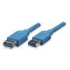 TECHly USB kabel USB 3.2 Gen1 USB-A zástrčka, USB-A zásuvka 0.50 m modrá pozlacené kontakty ICOC U3-AA-005-EX TECHly USB kabel USB 3.2 Gen1 USB-A zástrčka, USB-A zásuvka 0.50 m modrá pozlacené kontakty ICOC U3-AA-005-EX