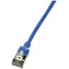LogiLink CQ9036S RJ45 síťové kabely, propojovací kabely CAT 6A U/FTP 1.00 m modrá extrémně tenký , samozhášecí, flexibilní provedení, fóliové stínění, bez