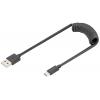 Digitus USB kabel USB 2.0 USB-A zástrčka, USB-C ® zástrčka 1.00 m černá oboustranně zapojitelná zástrčka, dvoužilový stíněný, flexibilní provedení, spirálový