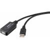 Renkforce USB kabel USB 2.0 USB-A zástrčka, USB-A zásuvka 10.00 m černá Aktivní se zesílením signálu RF-4535084