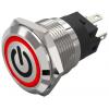 EAO Osvětlené tlačítko, řada: 82 IP65, IP67 SPDT Panel Blokování Osvětlené 19 mm 3A, barva LED: Červená 240 V dc 240 V