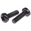 RS PRO Šroub s nízkou půlkulovou hlavou Pozidriv, Černá pasivovaná, Ocel hlavice Kónická 20 mm