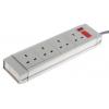 RS PRO Prodlužovací kabel, délka kabelu: 2 m 4 zásuvek, 230V ac Šedá Typ G Přepěťová ochrana RS PRO Prodlužovací kabel, délka kabelu: 2 m 4 zásuvek, 230V ac Šedá Typ G Přepěťová ochrana