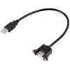 Renkforce USB kabel USB 2.0 USB-A zástrčka, USB-A zásuvka 0.25 m černá Pro vestavbu, lze šroubovat RF-5720402