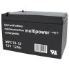 multipower MPC12-12 117749 olověný akumulátor 12 V 12 Ah olověný se skelným rounem (š x v x h) 98 x 98 x 151 mm plochý konektor 6,35 mm odolné proti více