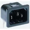 Bulgin Konektor IEC C14, orientace těla: Pravý úhel, Zacvakávací montáž Vnější, 250V 10A Bulgin Konektor IEC C14, orientace těla: Pravý úhel, Zacvakávací montáž Vnější, 250V 10A