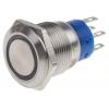 RS PRO Tlačítkový spínač IP67 SPDT Panel Okamžité Osvětlené 19.2 mm 5 A, barva LED: Bílá 12 V dc 250 V ac