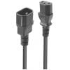 LINDY napájecí kabel [1x IEC zástrčka C14 10 A - 1x IEC C13 zásuvka 10 A] 1.00 m černá