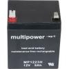 multipower MP1223H 137313 olověný akumulátor 12 V 5 Ah olověný se skelným rounem (š x v x h) 90 x 108 x 70 mm plochý konektor 6,35 mm bezúdržbové, nepatrné