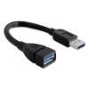 Delock USB kabel USB 3.0 USB-A zástrčka, USB-A zásuvka 0.15 m černá 82776