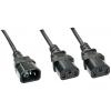 LINDY napájecí Y kabel [1x IEC zástrčka C14 10 A - 2x IEC C13 zásuvka 10 A] 1.00 m černá