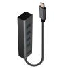 LINDY 43325 USB Hub 4 porty USB-A USB 3.2 Gen1 5 GBit/s s konektorem USB C šedá 43325